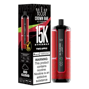AL FAKHER CROWN BAR HYPERMAX DISPOSABLE TWO APPLE 15000PUFF