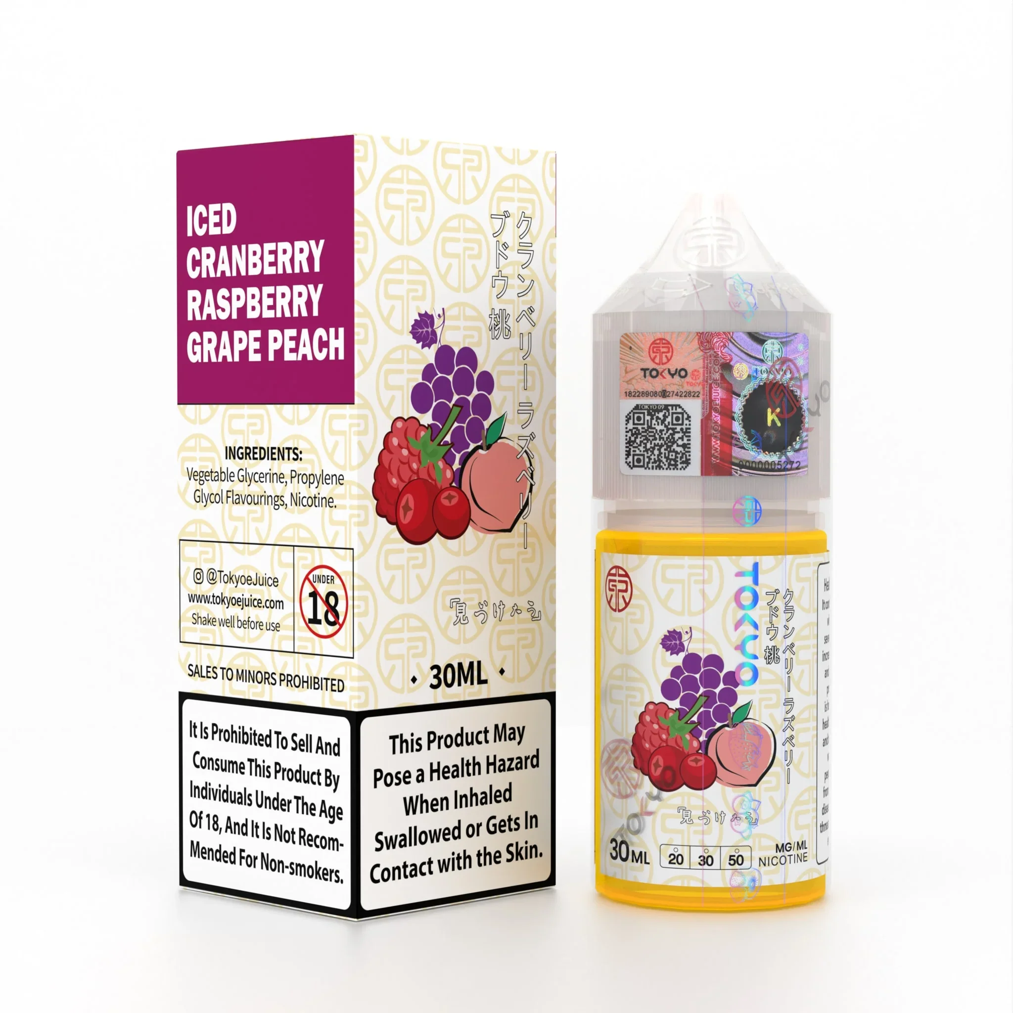 tokyo iced cranberry raspberry grape peach 50mg 30ml